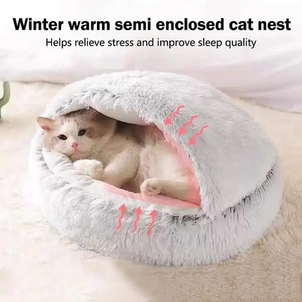 Winter Plush Pet Cat Bed Round Cat Cushion Cat House Warm Cats Basket Pet Sleep Bag Kitten Nest Kennel for Small Dog Cats
