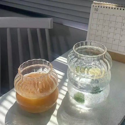 Transparent Glass Cup Exquisite Heat-resistant Tumbler Tea Juice Milk Coffee Mug Water Glasses Stripe Mug Drinkware 350ml-865ml