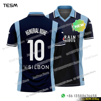 TESM Summer POLO Shirt Men Summer Sports V-neck T-shirt Street Trendy Short Sleeve 3D HD Print T-shirt