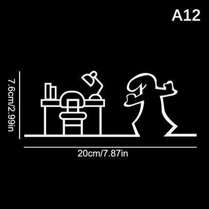 1PC La Linea Minimalist Line Art Stickers Door Sticker Bedroom, Kitchen, Bathroom Sign Cartoon Character Design Home Decoration