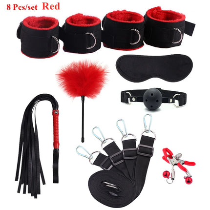 Sex Toys For Woman Men BDSM Bondage Set Under Mattress Erotic Restraint Handcuffs Ankle Cuffs Eye Mask Adults Games for Couples