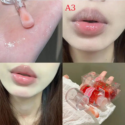 1/3Pcs HERORANGE Fruit Flavored Lip Oil Moisturizing Hydrating Lip Balm Primer Lip Care Cosmetic