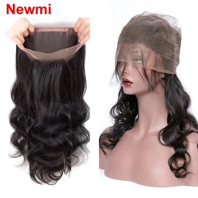 Body Wave Human Hair 360 Lace Frontal Only Body Wave 360 Lace Closure Human Hair Transparent Lace Pre plucked Natural HairLine