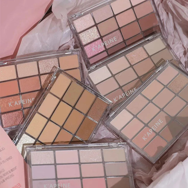 16 Colors Eyeshadow Palette Low Saturation Rose Pink Pearly Matte Glitter Eyeshadow Shiny Eye Shadow Long-lasting Eye Makeup