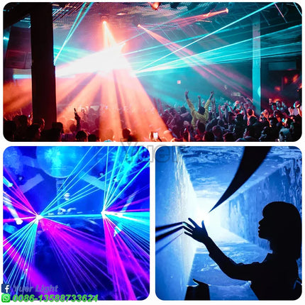 YUER 8W ILDA RGB Laser Light Professional 3D Animation Laser Scanner DMX DJ Disco Party Wedding Christmas Stage Effect Light