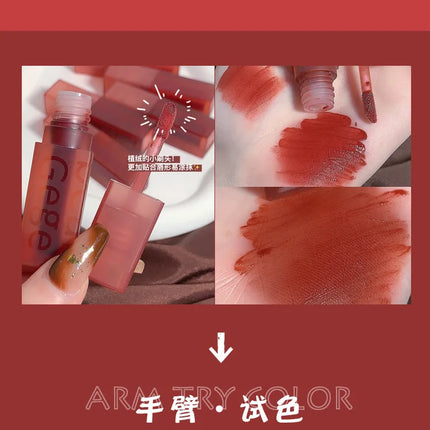 Gege Bear Velvet Lip Glaze Soft Mist Matte Long-Lasting Non-Fading Lipstick for Autumn And Winter