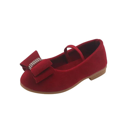 Little Girl Leather Shoes Simple Fashion Children Princess Shoes Solid Color Flats Causal Kids Versatile Bowtie Loafers Moccasin
