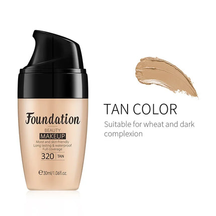 30ml Liquid Foundation Waterproof Makeup High Coverage Concealer Long-lasting Cover Dark Circle Brighten Matte BB Cream Cosmetic