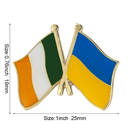 Ukraine and Belarus Friendship Flag Badge Flag Brooch National Flag Lapel Pin International Travel Pins