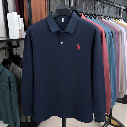 100% cotton fashionable spring autumn new Paul brand embroidered T-shirt men's comfortable skin-friendly long-sleeved polo shirt