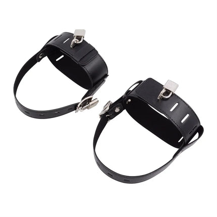 PU Leather Ankle Cuffs Restraint Belts Fixed To High Heel Shoes Straps Adult Sex Products SM Bondage Chastity Fetish Sex Toy