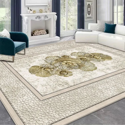 Light Luxury Rugs for Bedroom Anti-slip Bedside Rug Large Area Living Room Decoration Soft Carpet Washable Cloakroom Floor Mat
