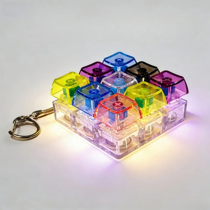 HOT Sales Fingertip Keyboard Keychain RGB Keyboard Fidget Toy with Lights for Stress Relief Decompression Calming Accessories
