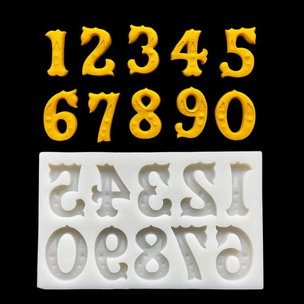 "0-9" Number Silicone Sugarcraft Mold Cupcake Chocolate Baking Mold Fondant Cake Decorating Tools
