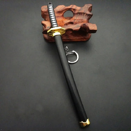 Anime Keychain Roronoa Zoro Samurai Sword Metal Key Ring Scabbard Keyring Katana Buckle Key Chain Unisex Jewelry Gift