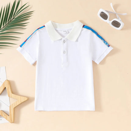 Unisex Cotton POLO Shirt Short Sleeve Turn-down Collar Children's Summer Casual Wear Student Friendly Comfortable T-shirt
