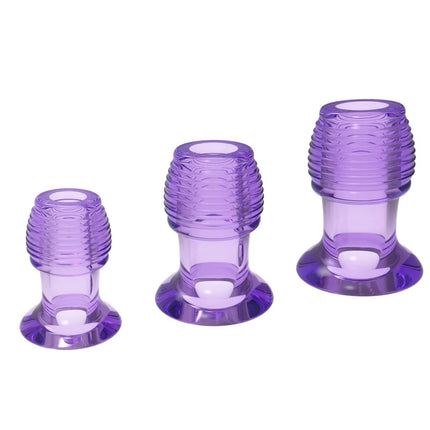 Orissi  S M L Hollow Tunnel Anal Plug Clear Transparent Threaded Butt Plug Set Anus Dilator Speculum BDSM Toy，Adult toys