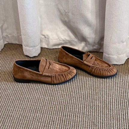 BANFANG Women's Shoes Summer New Fashion Classic Luxury Brand Design Loafers Sheepskin Comfortable Casual Shoes For Woman