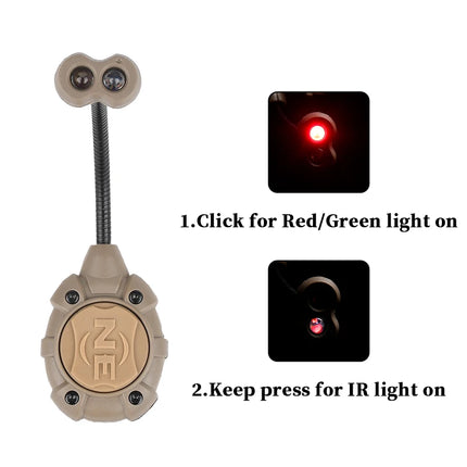 WADSN Airsoft Tactical Helmet Strobe Light 3 Mode IR Green Red LED Fast Helmet Lamp Survival Safety Flashlight for Hunting