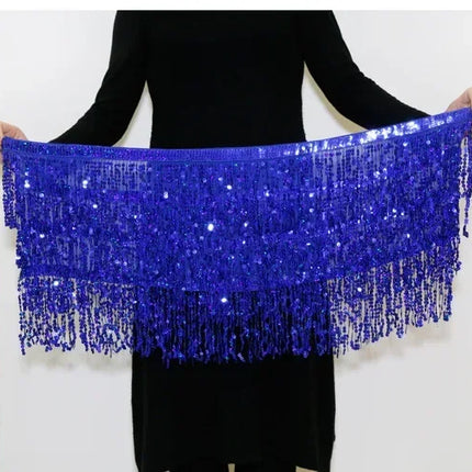 Sexy Sequins Tassel Dancewear Mini Skirt Women Clothes Jupe Femme Belly Dance Skirts Ladies Faldas Performance Stage Bottom Saia