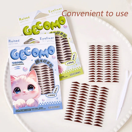 GECOMO Eyeliner Stamp Sticker Waterproof Brown Korean-style Natural Eye Makeup Novice Use Simple Symmetry Eyeliner Seal Stick