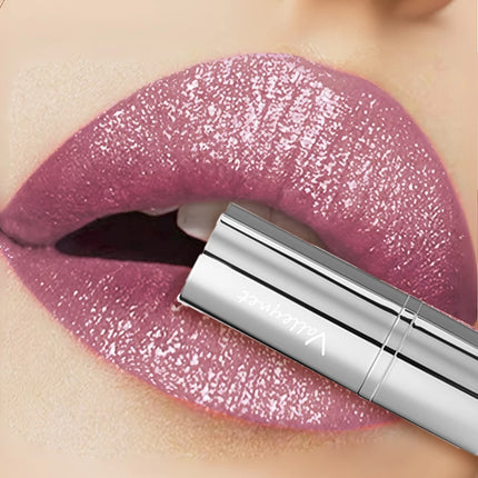 Waterproof Glitter Lipstick - Long-Lasting Shimmering Lipstick with Metallic Finish, All Skin Types, Adult Use, Beauty Lipstick