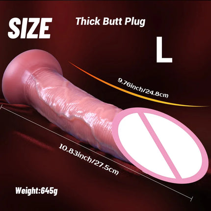 Realistic for Women Silicone Long Dildo Anal Plug Big Penis Strong Suction Cup Hands-Free Play for Adult Sex Masturbator G Spot