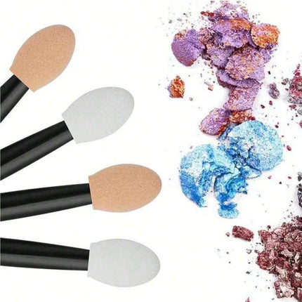 100/120/200Pcs Double-Headed Eyeshadow Brush, Disposable Dual Sided Eyeshadow Brush Double Ended Sponge Applicator Oval Tipped