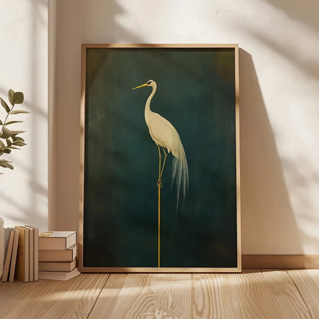 Vintage Japanese Crane Art Print Bird Wall Decor, Canvas Poster Painting, No Frame, for Living Room, Bedroom, Office Decor
