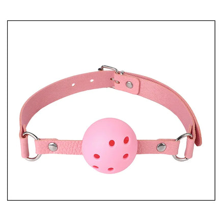 2 Colors Faux Leather Mouth Gag Adjustable Plastic Ball Adult Flirting Fetish Roleplay Game Props Couples BDSM Bondage Sex Toys