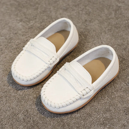 Boys Moccasins Shoes Fashion Solid Color Kids School Causal Shoes Breathable Non-slip Children Slip-on Flats Loafers Size 21-30