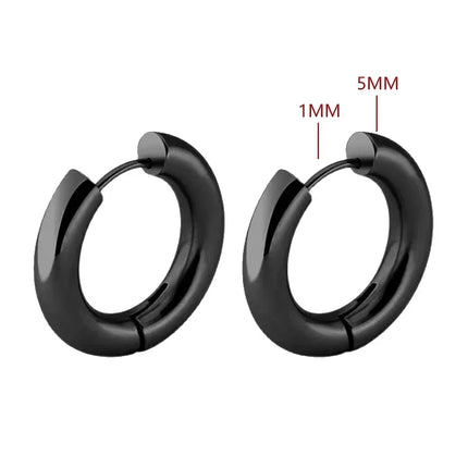 2pc Stainless Steel Small Hoop Earrings Punk Hip Hop Circle Round Huggie Hoop Earrings for Women Men Ear Ring Ear Bone Buckle