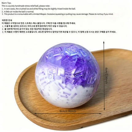 Squishy Slow Rising Crushed Ice Handmade Ball | Stress Relief Sensory Fidget Toy for Anxiety ADHD Autism Kids Adults