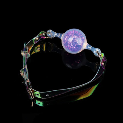 Silicone Mouth Gag Built-in Crystal Glass Ball Erotic Sex Toys Gag Ball Couple Adult Game Open Mouth Gag Ball Bdsm Bondage