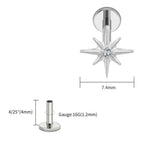 Tit 1.2x4x7.4mm / Earrings / Ears|Star