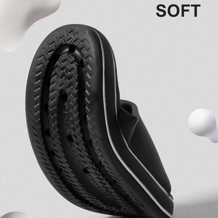 Feslishoet Women's Letter Slippers, Beach Slides, Solid Color Men's Thick Sole Indoor Bathroom Anti-Slip Shoes, Summer Couple Sandals