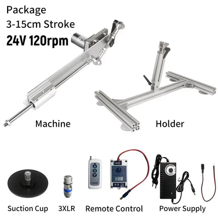 Remote Control Telescopic Linear Actuator 3XLR Connector with Suction Cup Bracket Big Adjustable Stroke 6-20cm/3-15cm for DIY