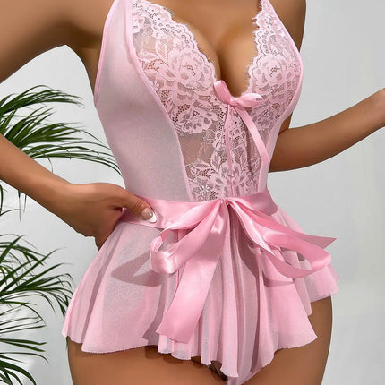 Sexy See Through Lingerie Woman Lace Transparent Underwear Fairy Bra Kits Delicate Pajama Set Thin Erotic Sets