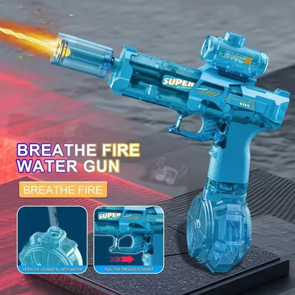Fun electric pulse water gun, simulated flame sensing light, fully automatic toy water gun, adult outdoor beach toy