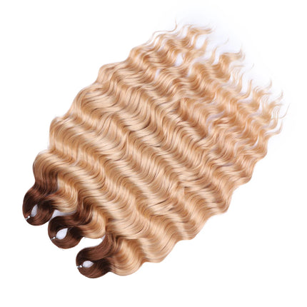 Anna 24 Inch Hair Synthetic Deep Wave Braiding Hair Extensions Braid Hair Ombre Rainbow Red Orange Twist Crochet Curly Hair