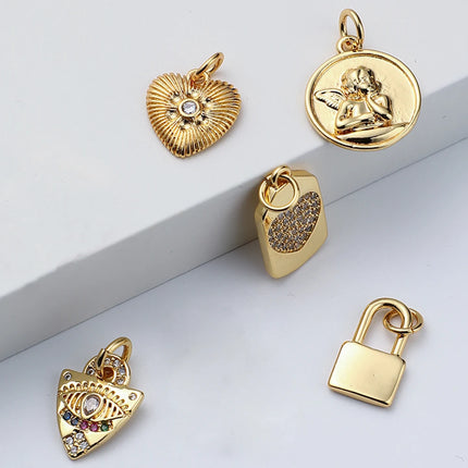 Heart Eye Star Charms for Jewelry Making Supplies Gold Color Angel Evil Blue Eye Pendant Design Diy Charms for Earrings Necklace