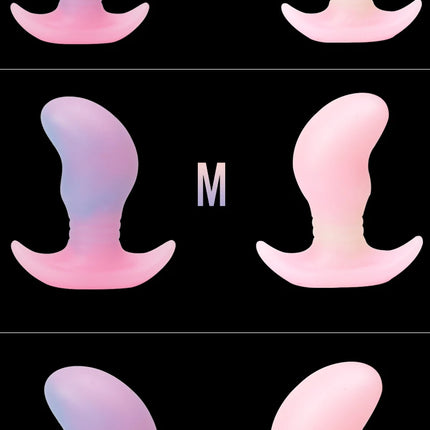 Glow in The Dark Colorful Silicone Buttocks Butt Plug Soft Women's Gay Men Prostate Massager