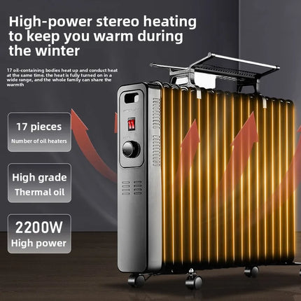 Oil-filled radiator heater, household energy-saving fan heater, indoor fast-heating stove, electric heater, 2025 new model.