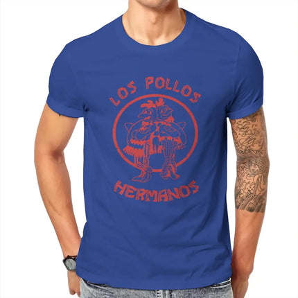 Funny Los Pollos Hermanos Breaking Bad  T-Shirt Men Crewneck Cotton T Shirt Chicken Brothers Short Sleeve Tees Printing Tops