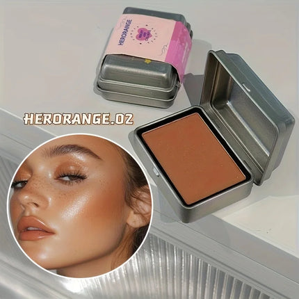 Herorange 6-Color Tinplate Blush Palette, Matte and Shimmer, Low Saturation, Waterproof and Long-Lasting, Easy to Apply