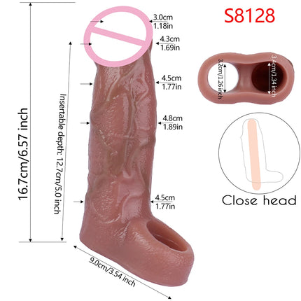 SXXY Close Head Realistic Penis Sleeve Sex Toys for Men Delay Ejaculation Dick Extender For Couples Sex Pleasure Sexshop