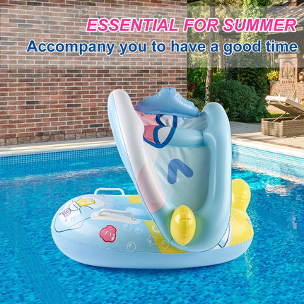 1PC Inflatable pool floats with canopy, inflatable pool float, infant and toddler swim ring with adjustable safety seat