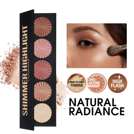 Highlighting and Contouring Palette 5 Colours All-in-One Makeup Palette Stereoscopic Natural Highlighting Makeup Palette
