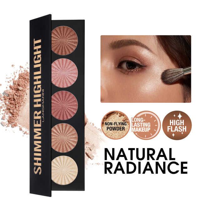 Highlighting and Contouring Palette 5 Colours All-in-One Makeup Palette Stereoscopic Natural Highlighting Makeup Palette