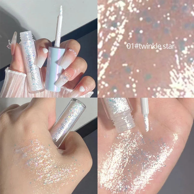 Glitter Highlighter Liquid Eye Shadow Eyeliner Durable Waterproof Gold Shimmer And Shine Eye Silkworm Pencil Makeup Beauty Tool